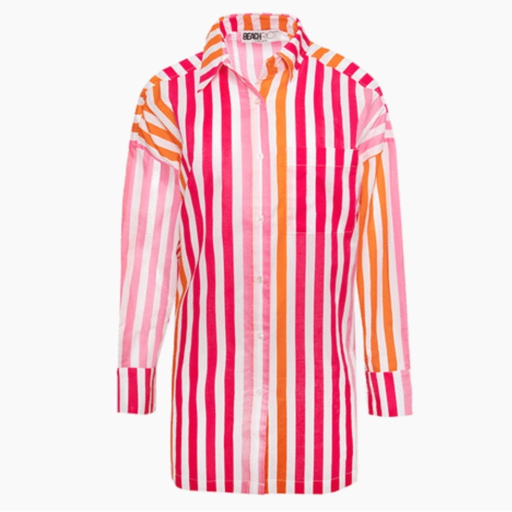 ✨NEW✨ Beach Riot Alexa Striped Pink and Orange Shirt